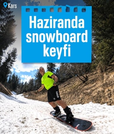 Haziranda snowboard keyfi: Sarıkamış'ta yaz ortasında kış manzarası