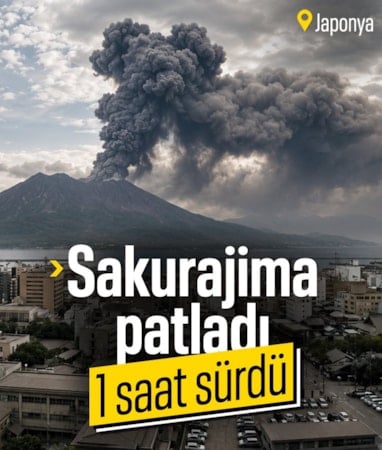 Sakurajima Yanardağı'nda patlama: Kül bulutu Kagoshima kentini kapladı