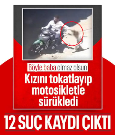 Gaziantep'te kızını saçından sürükleyen babanın 12 suç kaydı ortaya çıktı