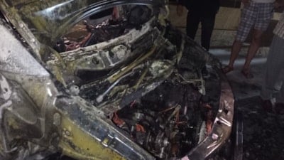 Hatay’da otomobil yangını