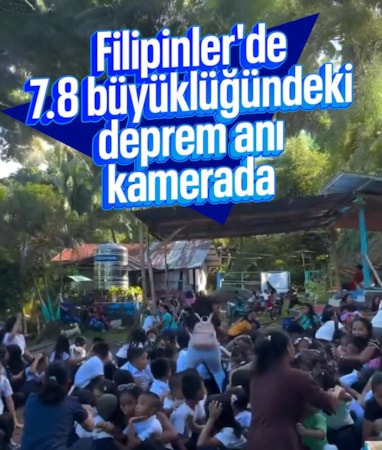 Filipinler'de deprem anı kamerada