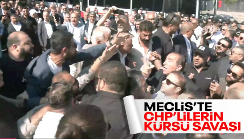 Meclis'te CHP gerginliği: TBMM Dikmen Kapısı önünde arbede çıktı