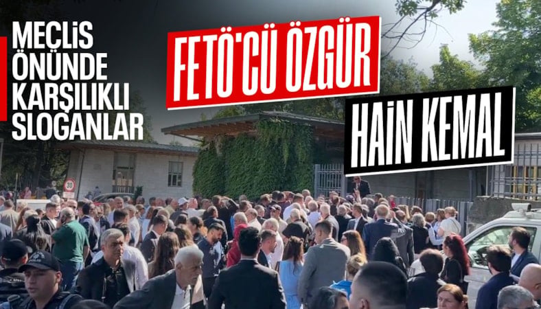 CHP'lilerin TBMM önünde slogan kavgası