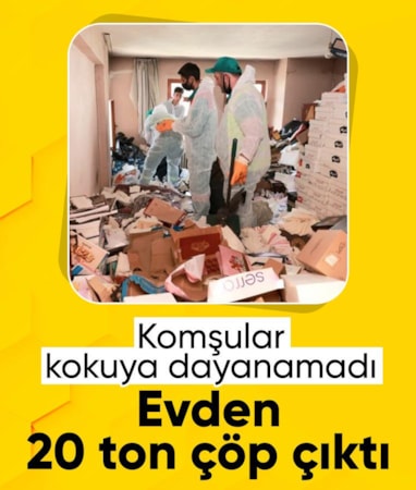 Bursa'da bir evden 20 ton çöp çıktı