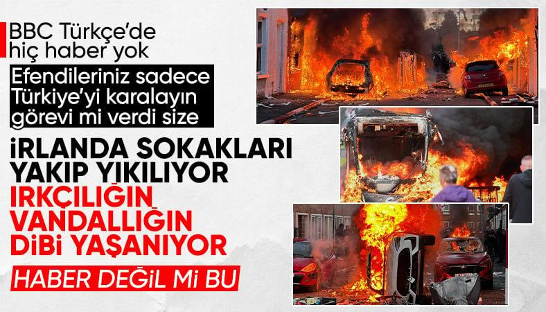 Kuzey İrlanda'da göçmenlere ırkçı saldırılarda evler yakıldı: BBC Türkçe görmezden geldi