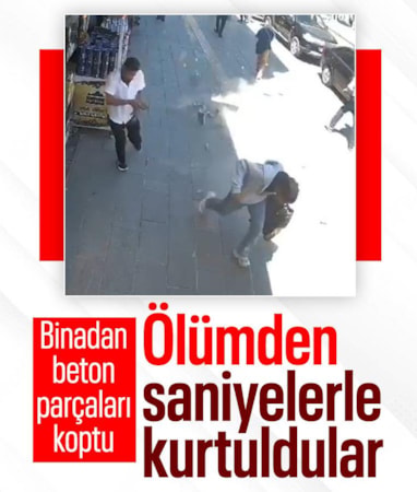 Van'da binadan düşen beton parçaları paniğe neden oldu