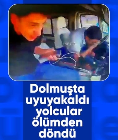 Adana'da uyuyan sürücü, yolcuların canını tehlikeye attı