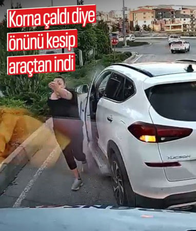 Elazığ'da trafikte korna tartışması: Yolu kesip araçtan indi