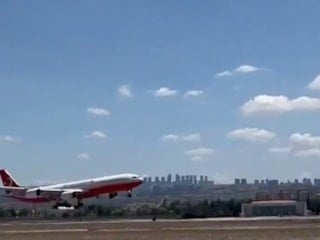 Ankara Havalimanı'na ilk inişi Cumhurbaşkanı Erdoğan yaptı