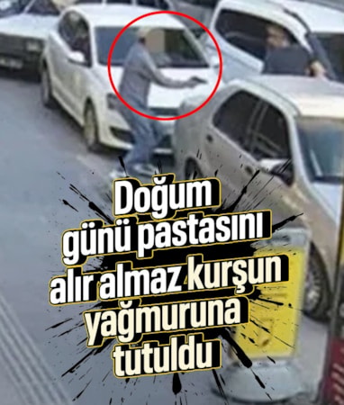 Antalya'da doğum günü pastasıyla yürüyen kişi silahlı saldırıya uğradı