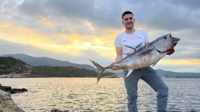 İzmir'de saatler süren dev orkinos avı