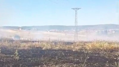 Kütahya'da hasat çalışmaları sırasında yangın çıktı