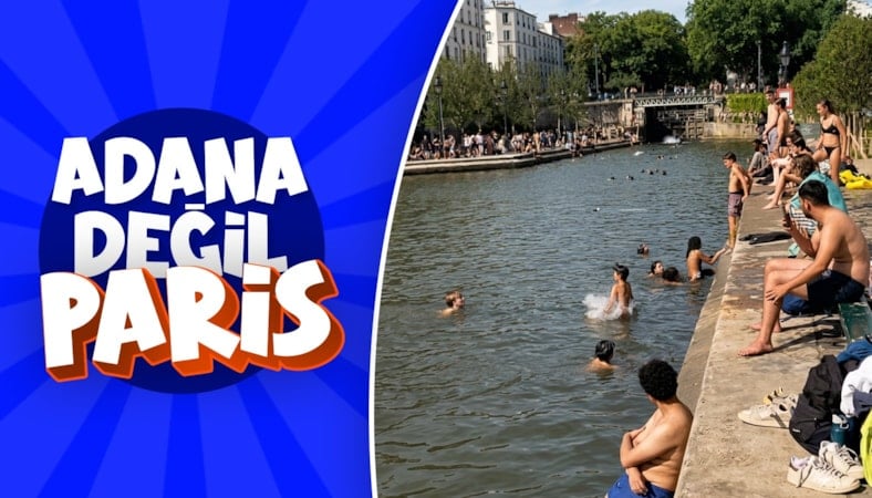 Fransa'da aşırı sıcaklar nedeniyle ilginç görüntüler ortaya çıkmaya devam ediyor