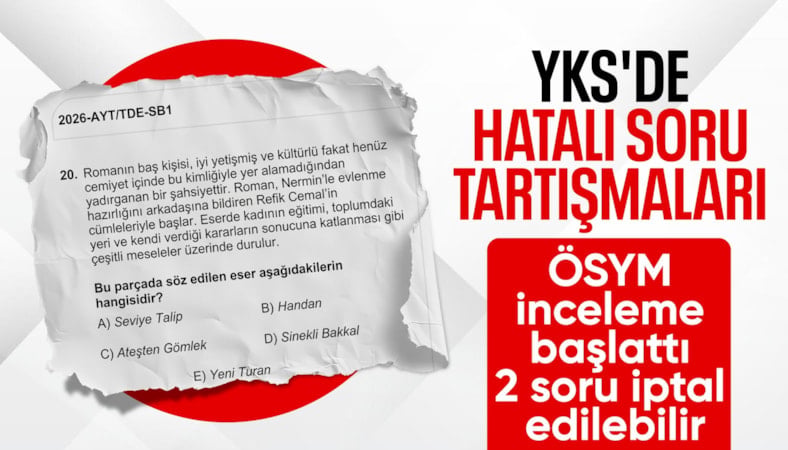 YKS'deki 2 soruya ilişkin inceleme başlatıldı