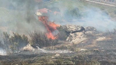 Manisa'da maki yangınında 30 dönüm alan zarar gördü