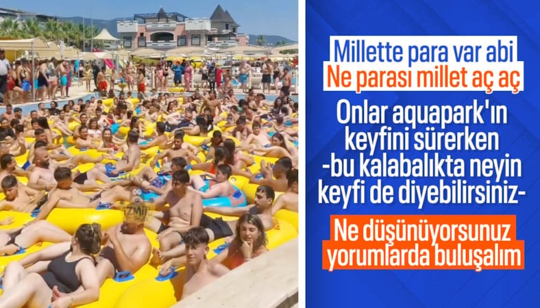 İzmir'de eğlence parkında 'mahşer' kalabalığı: Hareket edecek yer kalmadı