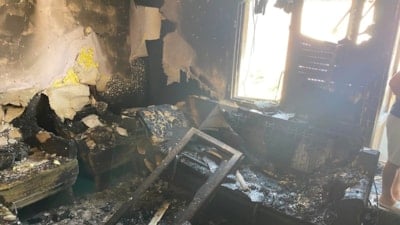 Manisa'da apartman dairesinde yangın