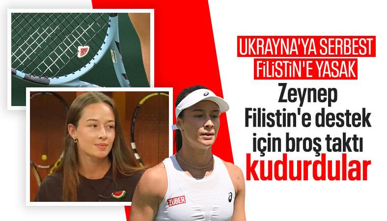 Zeynep Sönmez, Filistin'e destek için raketinde karpuz simgesiyle kortlara çıkıyor