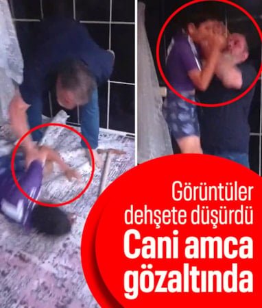 Konya'da küçük çocuğu feci şekilde darbetti