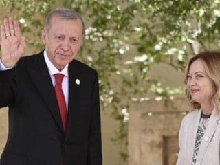Cumhurbaşkanı Erdoğan, İtalya Başbakanı Giorgia Meloni ile görüştü
