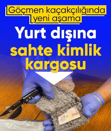 Yurt dışına kargoyla sahte kimlik