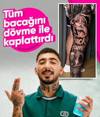 Rapçi Uzi'nin yeni dövmesinin boyutu dikkat çekti: Tüm bacağını kapladı