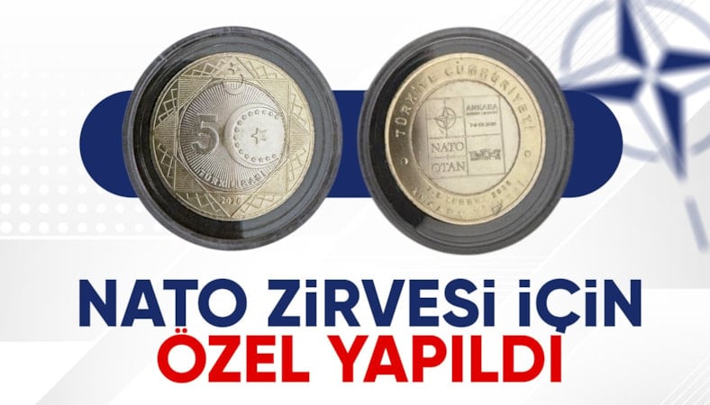 NATO Zirvesi anısına tedavülde kullanılacak 5 lira basıldı