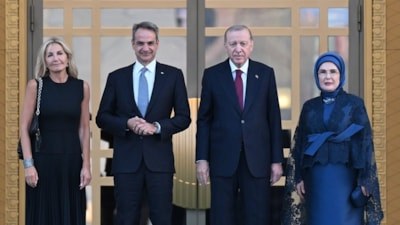 Beştepe'de liderler resepsiyonunda Yunan Başbakanı'na mehterli karşılama