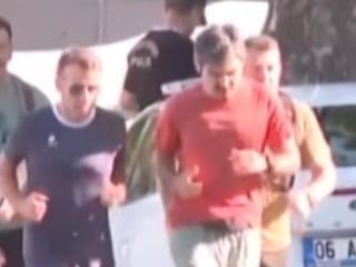 Fransa Cumhurbaşkanı Macron Ankara'da sabah koşusunda