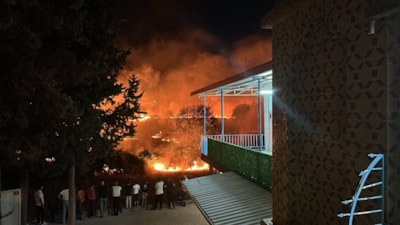 Adıyaman'da dere kenarında ot yangını çıktı