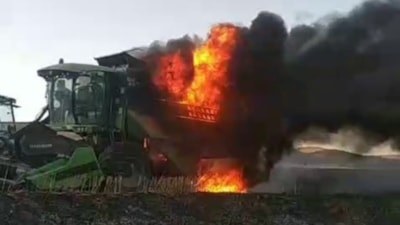 Sivas’ta hasat sırasında biçerdöver alev topuna döndü