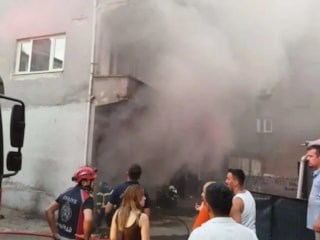 Zonguldak'ta boş binanın bodrum katında yangın