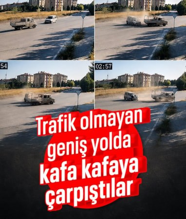 Eskişehir'de kafa kafaya çarpışma kamerada: 1'i ağır 3 yaralı
