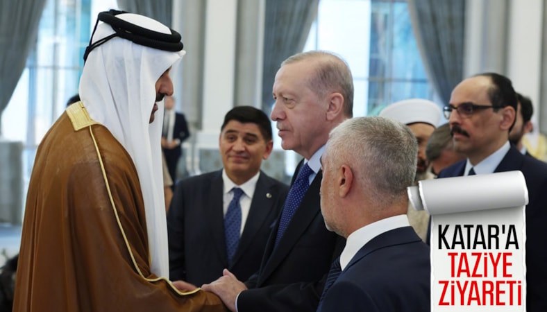Cumhurbaşkanı Erdoğan taziye ziyareti için Katar'da