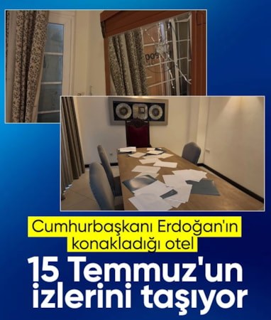 Marmaris'teki otelde 15 Temmuz'un izleri korunuyor