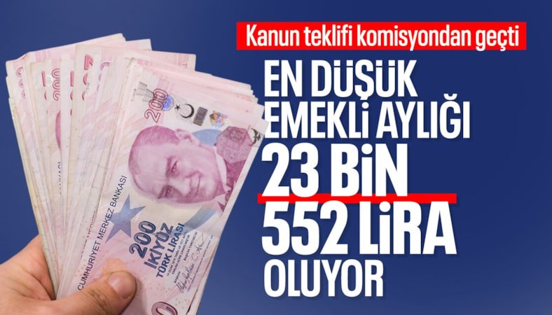 En düşük emekli aylığının artırılmasını da içeren kanun teklifi komisyondan geçti