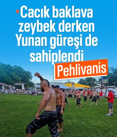 Yunanistan'da yağlı güreş müsabakası yapıldı