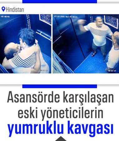 Hindistan'da eski yöneticiler, asansörde birbirine girdi