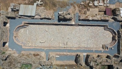 Aydın'da 2 bin yıllık antik olimpik havuz gün yüzüne çıkarıldı