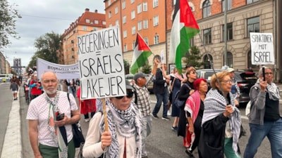 İsveç'te İsrail'in Filistin ve Lübnan'a yönelik saldırıları protesto edildi