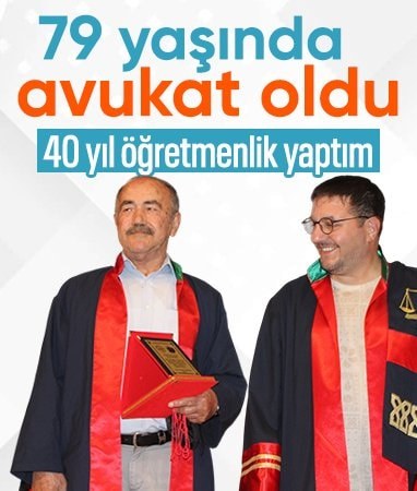 Kayseri'de 79 yaşındaki adam, Hukuk Fakültesi'nden mezun oldu