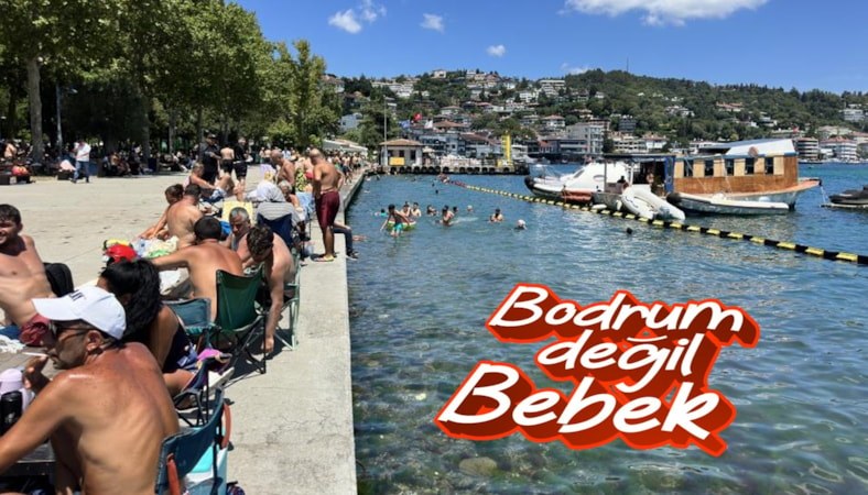 İstanbul'da sıcak hava bunalttı: Vatandaşlar kendini boğazın serin sularına bıraktı