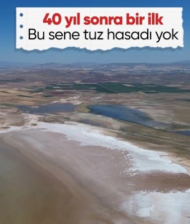 40 yıldır yağmayan yağmur yağdı: Tuz Gölü'nden bu yıl tuz hasadı yapılamadı