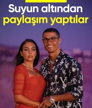 Cristiano Ronaldo, Georgina Rodriguez ile su altında paylaşım yaptı