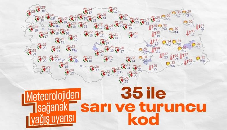 Meteorolojiden sağanak alarmı: 22 ile sarı, 13 ile turuncu uyarı