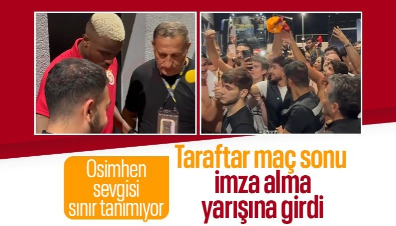 Galatasaray taraftarları, Victor Osimhen'den imza almak için yarışa girdi