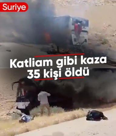 Suriye'de iki yolcu otobüsü çarpıştı: 35 kişi hayatını kaybetti
