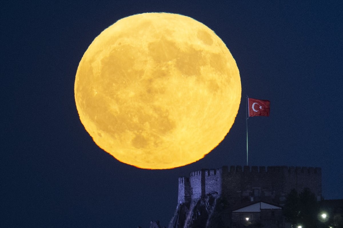 Yurtta dolunay manzaraları görsel şölen oluşturdu - Resim 4
