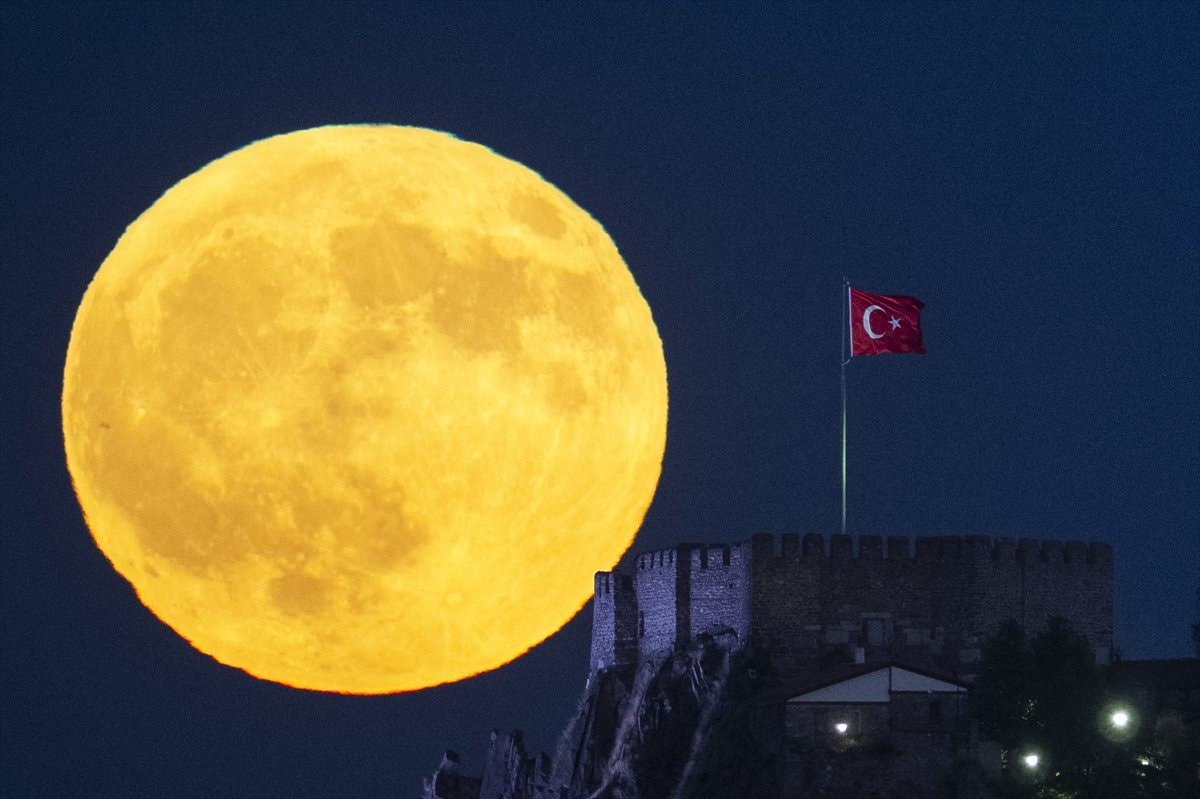 Yurtta dolunay manzaraları görsel şölen oluşturdu - Resim 5