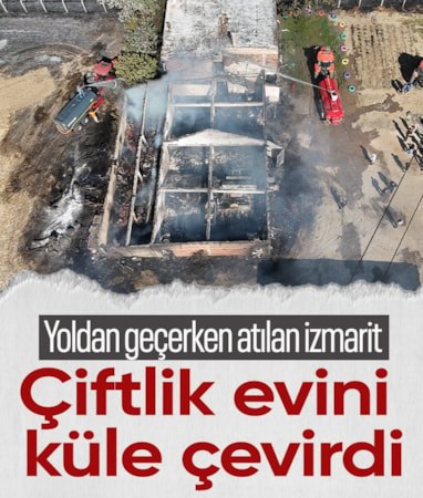 Edirne'de sigara izmaritinden çıkan yangın çiftlik evini küle çevirdi
